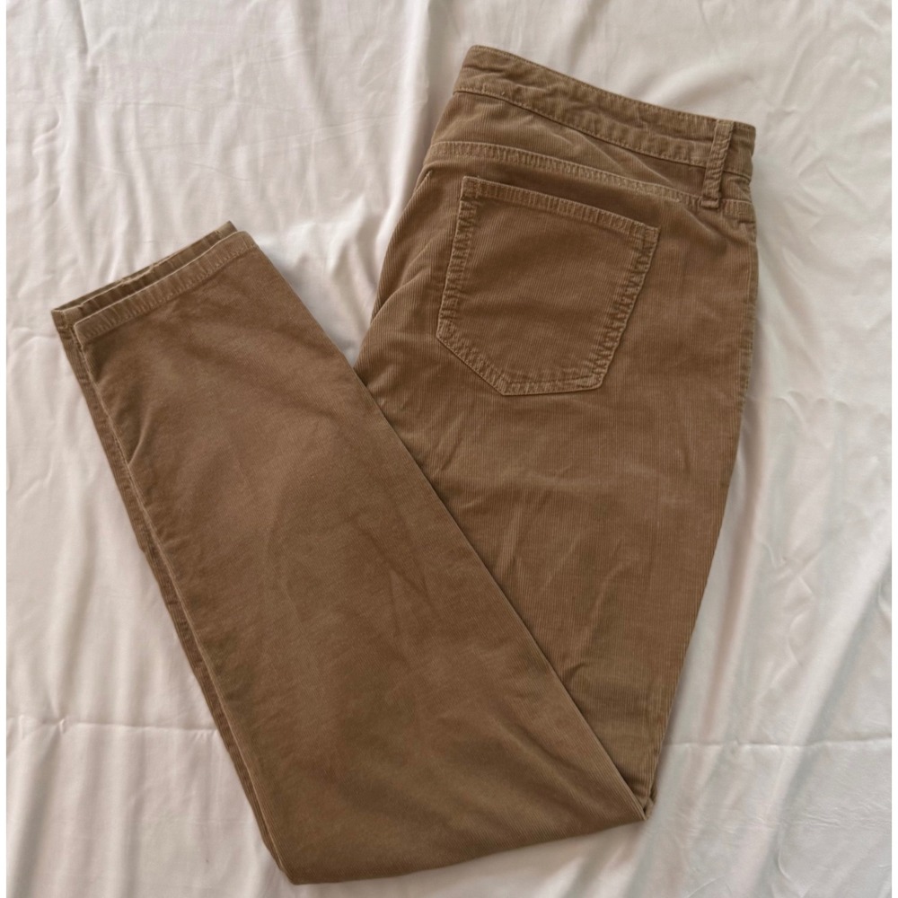 Nine‎ West Jeans Tan Corduroy Cigarette Fit Skinny Leg Pants Size 12/31 Brown